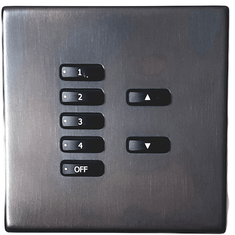 Multi functioning lightswitch with 4 lighting and dimming options.